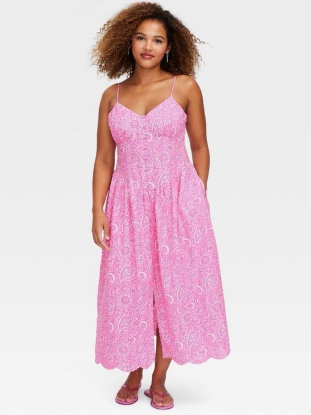 Roller Rabbit x Target Pink Paisley Spaghetti Strap Dress Size L💕 NWOT